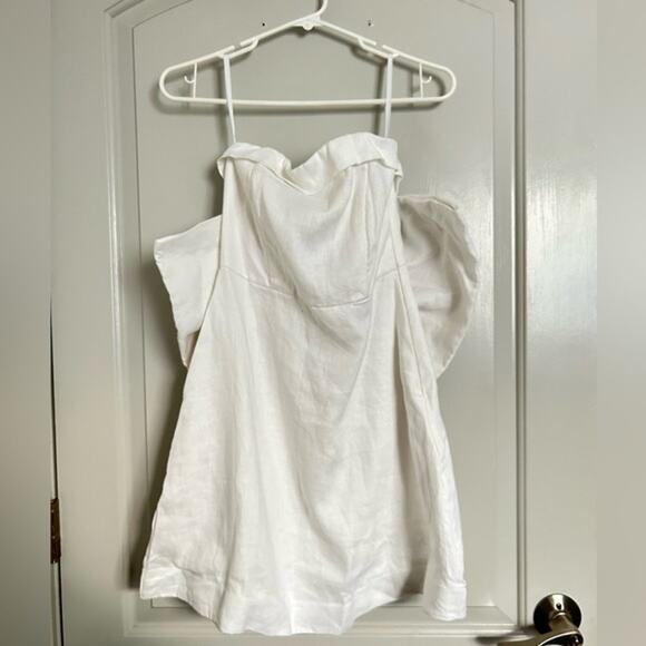 DISSH Aisle White Linen Back Bow Dress size 6 NWT bridal chic 90s coquette - Picture 8 of 15